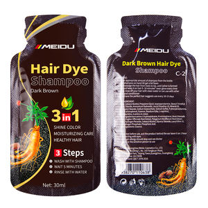 Profesional OEM Productos de peinado del cabello MEIDU Sin amoníaco Marrón oscuro Negro Larga duración 30ml Herbal Sachet Champú para teñir el cabello - Product Image 5