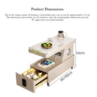 Table basse mobile intelligente avec chargeur sans fil et audio, mobilier de salon moderne en bois et verre