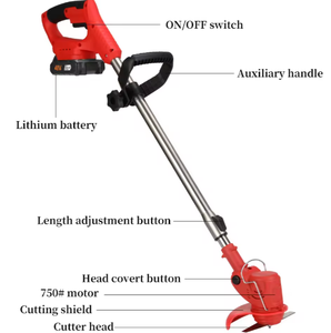 Trọng lượng nhẹ pin lithium không dây điện cỏ tông đơ cầm tay 2 thì Telescopic xử lý cho DIY công nghiệp sử dụng 21V - Product Image 3