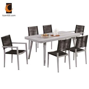 Corda da esterno in <span class=keywords><strong>vimini</strong></span> 6 sedie e tavolo set di mobili da giardino per esterni soggiorno cortile per il tempo libero balcone Villa mobili in <span class=keywords><strong>vimini</strong></span> - Product Image 4