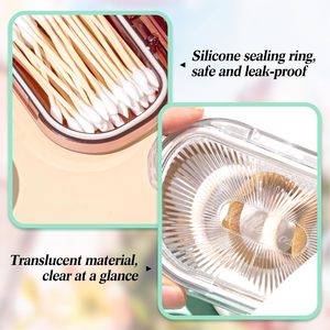 4 Pcs Conteneur pour cravates à cheveux Petit support de <span class=keywords><strong>coton</strong></span>-<span class=keywords><strong>tige</strong></span> de <span class=keywords><strong>voyage</strong></span> portable Distributeur de soie dentaire avec couvercle Boîte en plastique Conteneurs de stockage - Product Image 4