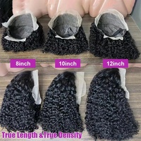 Perruques courtes bob afro bouclées en cheveux humains, Lace Front, cheveux vietnamiens bruts doublement étirés, bouclés crépus, sans colle
