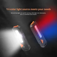 Lampu Klip Magnetik Tiga Sumber Cahaya Putih Persegi Kecil Baru Senter LED Mini Kuat untuk Penggunaan Sehari-hari Olahraga Luar Ruangan