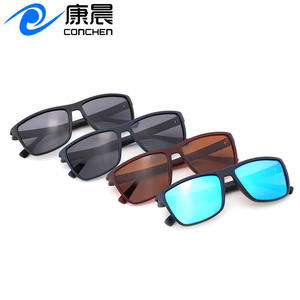 Lunettes de soleil carrées pour hommes Conchen, protection UV400, monture en PC, verres TAC polarisés, noires, pour la conduite, protection solaire, tenues tendance - Product Image 4