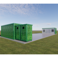 Usine personnalisée, conteneur de paquet plat vert portable, maison avec armoire de toilette utilisée, maison préfabriquée pour l'australie