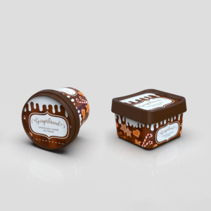 Rỗng Vòng IML thực phẩm nhựa pho mát Ice Cream sữa chua <span class=keywords><strong>container</strong></span> với nắp - Product Image 1