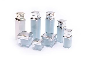 Hình vuông Acrylic <span class=keywords><strong>Jar</strong></span> sang trọng mỹ phẩm Lotion chai Top PMMA bao bì nhựa - Product Image 6