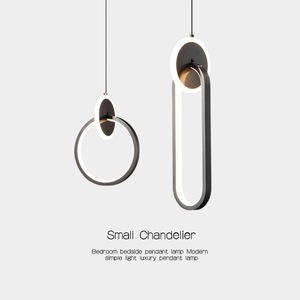 Lámparas de noche negras, lámparas colgantes simples, lámpara para el hogar, luz colgante LED - Product Image 6