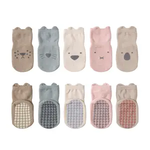 Chaussettes personnalisées pour bébés et tout-petits, animaux mignons, jambières antidérapantes, chaussettes mi-tube pour garçons et filles