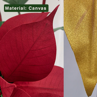 Flor de Navidad y Año Nuevo de Lona Hecha a Mano, Realista, Suave, Estilo Europeo, Roja, Impermeable, Duradera y Ecológica