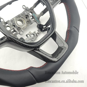 พวงมาลัยหนังเรียบสีแดงลายเส้นด้านบน ดีไซน์โดดเด่น เหมาะสำหรับรถยนต์ฮอนด้า ซีวิค เจนเนอเรชั่นที่ 11 - Product Image 4