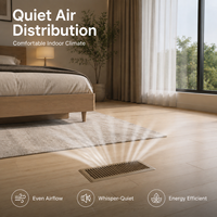 BaoYun FL 0612 PCP Grille de ventilation murale rectangulaire en métal brun, diffuseur de flux contrôlable pour système de chauffage et de refroidissement