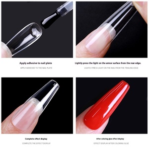 550 faux ongles en gel souple ABS, couvrance totale, formes Coffin, Amande, Ovale, Stiletto, à presser, pour extension en salon - Product Image 3