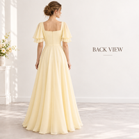 Robe longue personnalisée pour femme, légère, tissée, à manches volantées superposées, col cœur, taille ajustée, coupe trapèze, longueur ras du sol