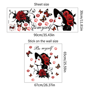 Decorazione della stanza delle ragazze autoadesiva farfalla rosa adesivi da parete per salone di bellezza - Product Image 6