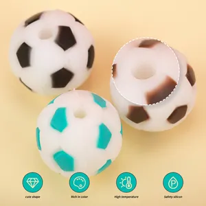 RevirightFood Grade futebol Silicone Focal Bead Atacado Silicon Beads Para DIY Beading Mãe Enfermagem NecklacePendant Acessórios