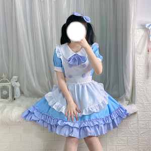 Robe Lolita bleue et blanche, tenue de demoiselle d'honneur, Costume Anime pour femmes, robe de Cosplay, taille adulte, taille unique - Product Image 4