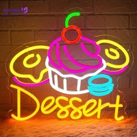 Enseigne néon LED sur le thème des desserts : cupcakes, donuts, macarons, alimentée par USB, forme 3D pour fêtes, pâtisseries, publicité, maisons, hôtels