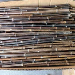 Asa de abanico de bambú morado de 47.5 cm con ranura de 3 mm para abanico de cintura antiguo, regalo coleccionable artesanal - Product Image 2