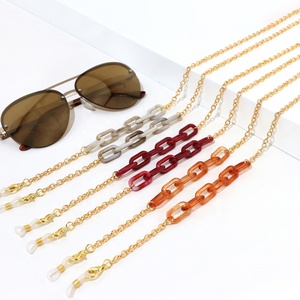 Elegante eslabón dorado para gafas de sol, cordón para gafas, cordón acrílico para enmascarar con soporte para correa de cadena, accesorios decorativos para gafas - Product Image 1