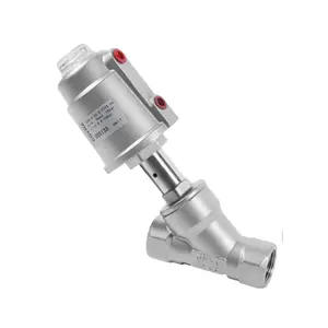 Double Acting DN15 1/2 inch Stainless Steel Pneumatic Water Steam Control Angle Seat Valve