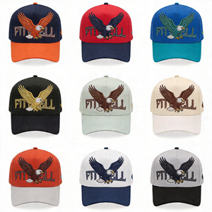 Casquettes de baseball à 5 panneaux en coton bicolore de haute qualité avec logo brodé personnalisé - Product Image 5