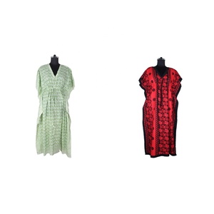 Caftán largo playero estampado para mujer - Product Image 1