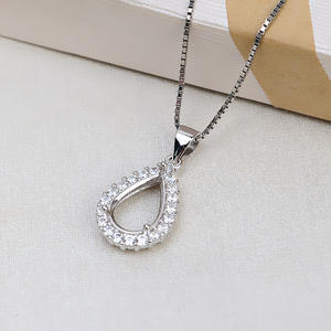 Nouvel accessoire de bricolage Wenchi : Perles en argent S925, 8-12 mm, en jade creux, support de perle, coquille de cheval, pendentif en forme de goutte pour cheveux - Product Image 2