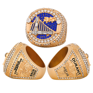 Anillo de Campeonato de los Golden State Warriors de 2018, un Anillo Elegante de Aleación Ecológica Chapado en Oro <span class=keywords><strong>con</strong></span> un Estilo Deportivo de Baloncesto - Product Image 1