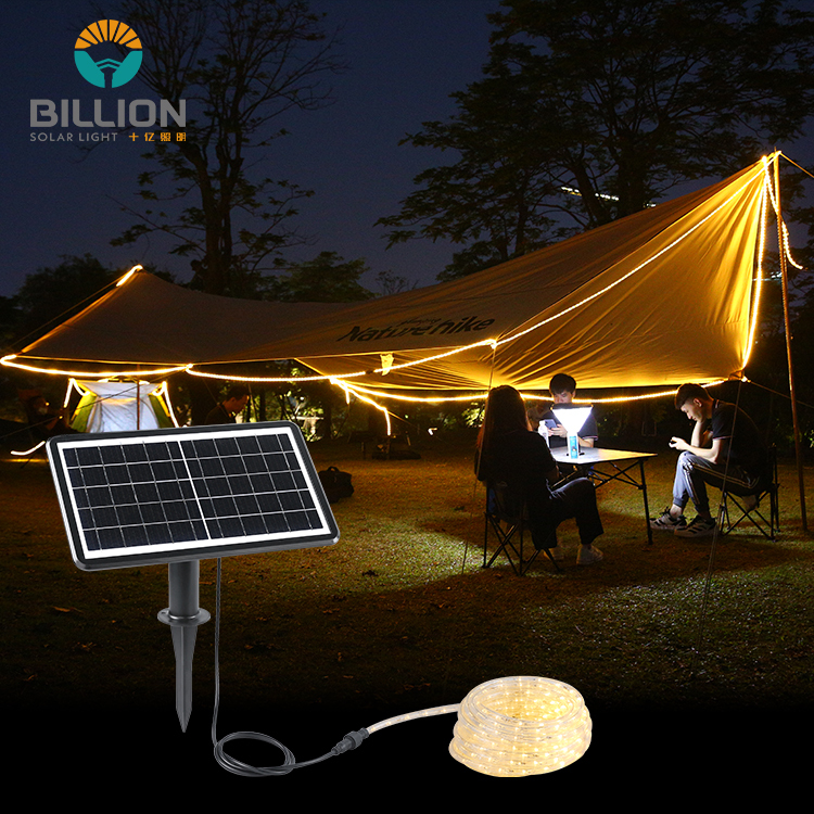 Fast Delivery Outdoor Decoration Landscape Lighting IP65 Flexible LED Strip 10M 20M RGB Solar Strip Light