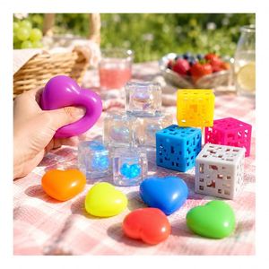 Hot Sale <b>Glow</b> in Dark Heart Toy <b>Cube</b> Stress Ball Squeeze Squishy Sensory TPR Party Favor Classroom Prize Stock - Product Image 5