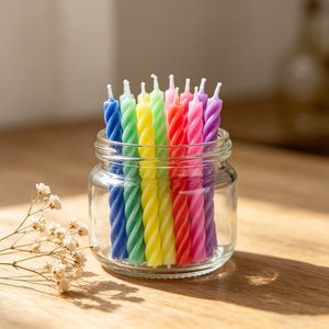 Velas de Parafina sin Aroma de 6 cm, 24 Unidades, Multicolor, para Decoración de Pasteles de Cumpleaños - Product Image 5