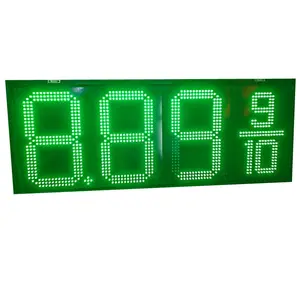 12inch Green White Blue Yellow 8888 8.889/10 Petrol Fuel Price Display LED gas price sign