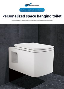 Inodoro Suspendido de Pared con Tanque Oculto, Diseño Moderno y Minimalista para Hoteles, Apartamentos <span class=keywords><strong>Pequeños</strong></span> y Hogares, Suministro Directo de Fábrica - Product Image 6