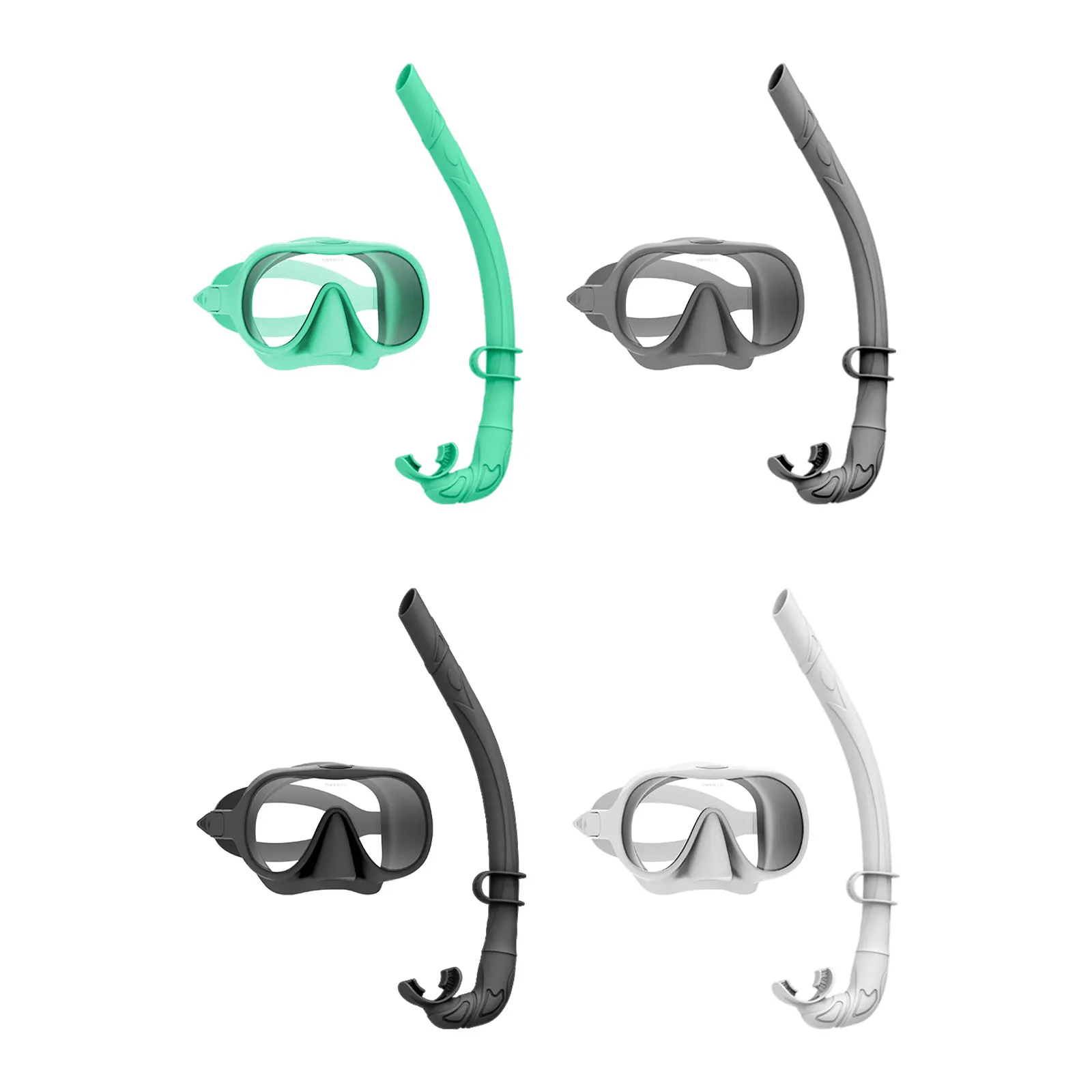 2024 NUEVO equipo de buceo máscara de snorkel seca de silicona de vidrio templado único y juego de snorkel para adultos