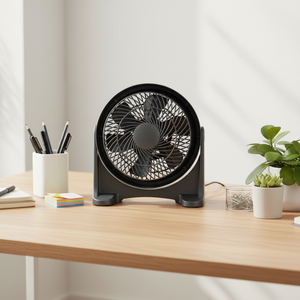 Ventilateur de ventilation domestique de 10 pouces, trois vitesses, silencieux, turbo, 3 pales, commande mécanique, plastique, table, usage domestique, hôtelier, commercial - Product Image 4