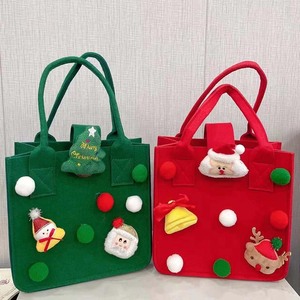 Bolso de fieltro personalizado con dibujos animados de Navidad para niños, bolsa de regalo de vuelta manual, de dulces de Navidad, promocional, <span class=keywords><strong>2022</strong></span> - Product Image 5