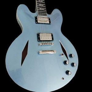 Guitare électrique bleu métallisé <span class=keywords><strong>ES335</strong></span>, son exceptionnel, design haut de gamme et élégant, parfaite pour les performances de groupe professionnel. - Product Image 6