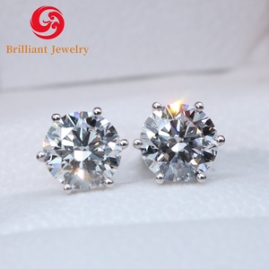 Custom Diamond Studs <strong>Earrings</strong> 925 Silver 10k <strong>Gold</strong> <strong>Emerald</strong> Pear Oval Round Cut 0.5 -4.0 Ct IGI Certified Lab Diamond <strong>Earrings</strong> - Product Image 2