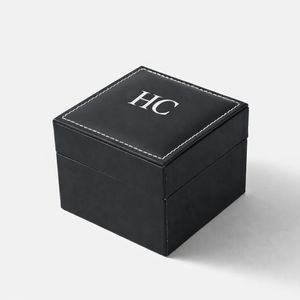 Caja de Reloj de Diseño de Lujo con Tapa Abatible, Caja de Almacenamiento de Joyas de Cuero PU, Almohada de Cuero Sintético para Reloj, Estampado en Relieve, Logotipo Personalizado, Venta al Por Mayor - Product Image 4