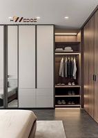 Armoire penderie moderne de luxe en bois, convertible et autoportante, design mural complet, blanc, pour chambre à coucher