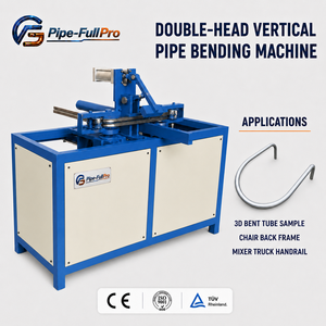 Hydraulic Double-Head Semi-Automatic Pipe Bending Machine — Suitable for stainless steel, wrought iron, handrails, staircases - Product Image 1