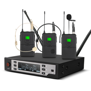 Micrófono Inalámbrico de Solapa UHF, Universal para Enseñanza, con Auriculares y Micrófono Dinámico de Cintura - Product Image 1