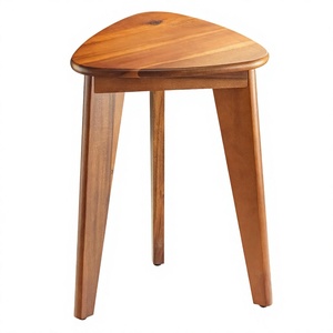 Tabouret et banc de douche d'angle Bluezon en acacia, design minimaliste imperméable pour salle de bain et salon, montage facile - Product Image 3