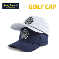 Casquette de baseball perforée personnalisée à 5 panneaux pour homme, style streetwear, avec cordon, perforations laser, performance golf, vente en gros