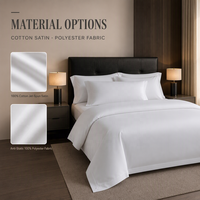 Parure de lit d'hôtel en satin de coton peigné 100 % pur coton 60S, quatre pièces, blanc pur, universelle quatre saisons, douce pour la peau