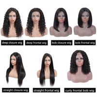 Perruque mi-tête en cheveux humains bruts indiens de temple, lisse crépu, 16 pouces, densité 180 %, pour femmes, vente en gros