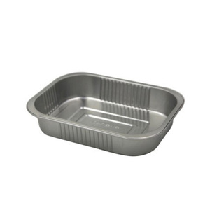 Caja cuadrada de comida de papel de aluminio grueso de grado alimenticio de 550ml, resistente al aplastamiento con tapa sellada de contenedor Rectangular de grado aeronáutico - Product Image 1