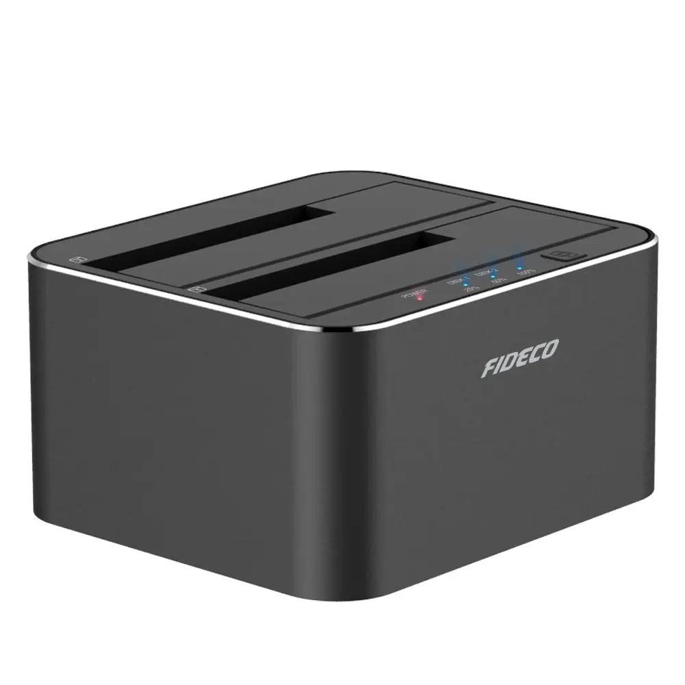 FIDECO 12V 3A duplicatore Usb Dual Bay Sata Hard Disk Dock Clone Usb 3.0 Hdd Docking Station Clone