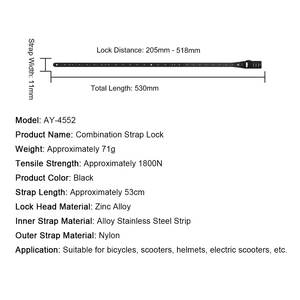 Combinaison Zip-Tie Vélo Câble Serrure 3 Chiffres Code Vélo Casque Serrure Multi Usage Flexible Scooter Moto Casque Vélo Serrure - Product Image 5